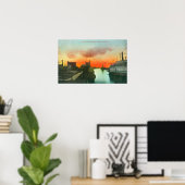 サンセットオンザハーバービューストックトン， CA ポスター (ホームオフィス)