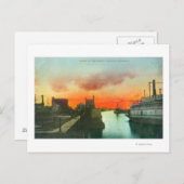 サンセットオンザハーバービューストックトン， CA ポストカード (正面/裏面)