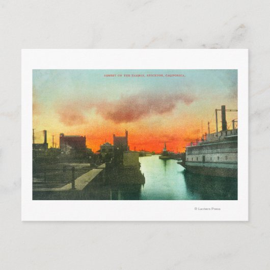 サンセットオンザハーバービューストックトン， CA ポストカード (正面)