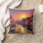サンセットオンザヴェネツィアカナルデジタルアート クッション (ブランケット)