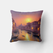 サンセットオンザヴェネツィアカナルデジタルアート クッション (裏面)