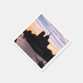 サンセットオンノートルダムドパリ – パリ，フランス スタンダードカクテルナプキン (角)