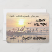 サンセットオンビーチテーマ結婚式招待状 招待状 (正面)