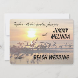 サンセットオンビーチテーマ結婚式招待状 招待状