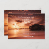 サンセットオンビーチハーバーマリーナ結婚式RSVPカード 出欠カード (正面/裏面)