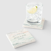 サンセットオンビーチモノグラムビーチハウス ストーンコースター (横)