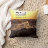 サンセットオンビーチロックスwith引用文 クッション (ブランケット)