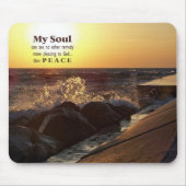 サンセットオンビーチロック引用文 マウスパッド (正面)