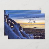 サンセットオンビーチ夕べ結婚出欠の出欠カード 出欠カード (正面/裏面)