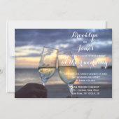 サンセットオンビーチ結婚式招待状磁石 マグネット招待状 (正面)