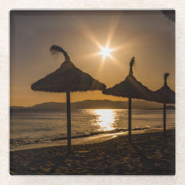 サンセットオンビーチ，マヨルカ，スペイン ガラスコースター