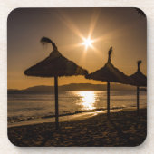 サンセットオンビーチ，マヨルカ，スペイン コースター (正面)