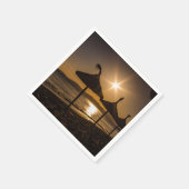 サンセットオンビーチ，マヨルカ，スペイン スタンダードカクテルナプキン (角)