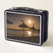 サンセットオンビーチ，マヨルカ，スペイン メタルランチボックス (裏面)
