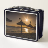 サンセットオンビーチ，マヨルカ，スペイン メタルランチボックス (正面)