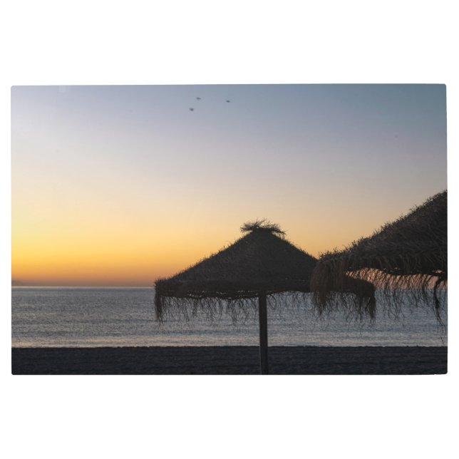 サンセットオンビーチ メタルプリント (正面)