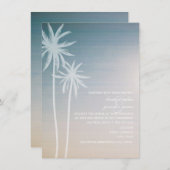 サンセットオンブレパームツリービーチウェディング 招待状 (正面/裏面)