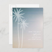 サンセットオンブレビーチ結婚式日付の保存 案内ポストカード (正面/裏面)