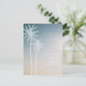 サンセットオンブレビーチ結婚式日付の保存 案内ポストカード (スタンド正面)