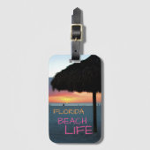 サンセットオンホワイトサンドフロリダビーチ ラゲッジタグ (正面縦)