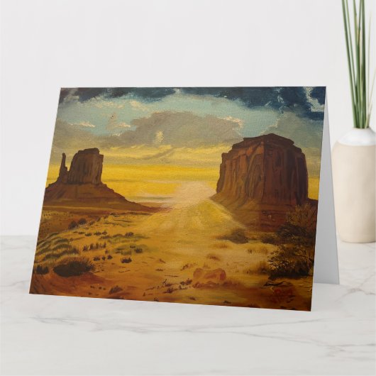 サンセットオンモニュメントバレー、by Gary Poling カード (正面)