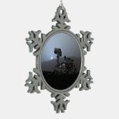 サンセットオン火星ズキュリオティローバー スノーフレークピューターオーナメント (左)