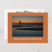 サンセットオン素晴らしミシガンレイクポストカード ポストカード (正面/裏面)