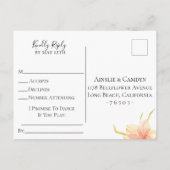 サンセットオーガニックフローラウェディングRSVP曲要求 インビテーションポストカード (裏面)