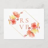 サンセットオーガニックフローラウェディングRSVP曲要求 インビテーションポストカード (正面)