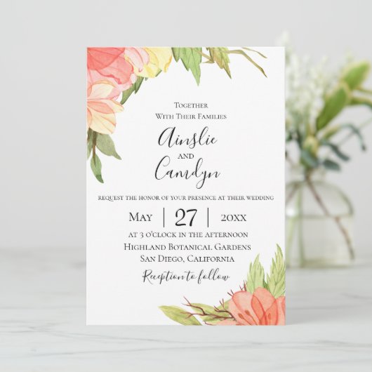 サンセットオーガニックフローラ結婚式招待状 招待状 (スタンド正面)