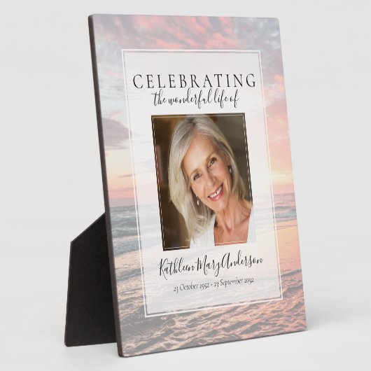 サンセットオーシャンメモリアルフォトトリビュート フォトプラーク (側面)