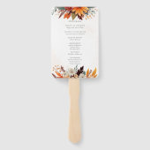 サンセットオータムフローラウォーターカラー結婚式 プログラム ハンドファン (裏面)