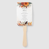 サンセットオータムフローラウォーターカラー結婚式 プログラム ハンドファン (正面)