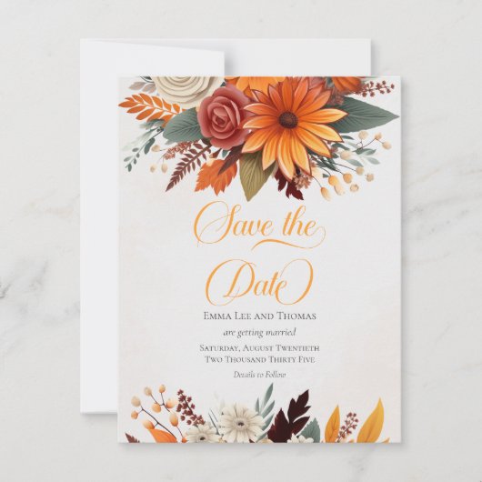 サンセットオータム結婚フローラ セーブザデート (正面)