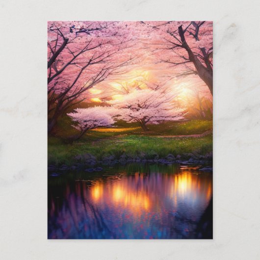 サンセットオーバーさくらんぼ湖 ポストカード (正面)