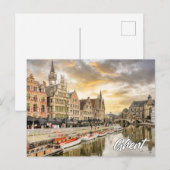 サンセットオーバーゲント（ベルギー） ポストカード (正面/裏面)