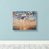 サンセットオーバーザキャンバス海フォトプリント キャンバスプリント (インサイチュ (ウッドフロア))