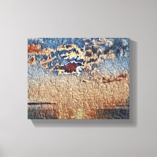 サンセットオーバーザキャンバス海フォトプリント キャンバスプリント (正面)