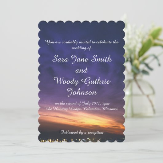 サンセットオーバーザデザート結婚式招待状 招待状 (スタンド正面)