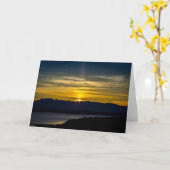 サンセットオーバーシアトルグリーティングカード カード (黄色い花)