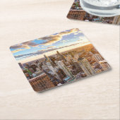 サンセットオーバーシカゴ スクエアペーパーコースター (アングル)