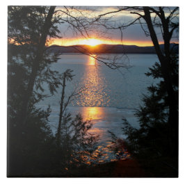 サンセットオーバーフォレストレイクセラミックタイル タイル