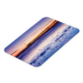 サンセットオーバーベンチュラピアとビーチ マグネット (左側)