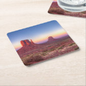 サンセットオーバーモニュメントバレーアリゾナ スクエアペーパーコースター (アングル)