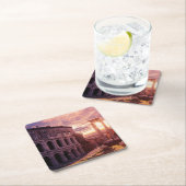 サンセットオーバーローマコロシアムインローマ スクエアペーパーコースター (インサイチュ)