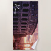 サンセットオーバーローマコロシアムインローマ ビーチタオル (正面)