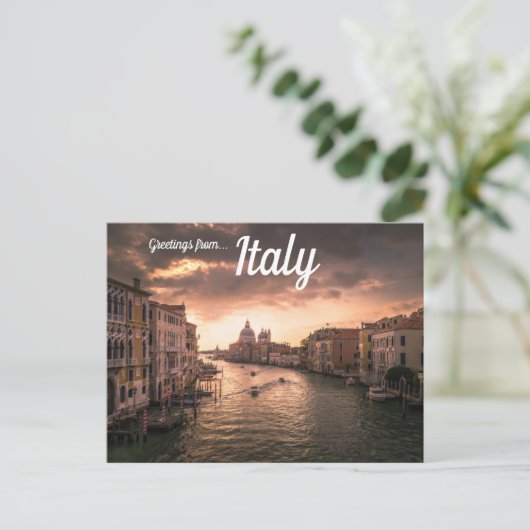 サンセットオーバーヴェネツィアイタリア ポストカード (スタンド正面)