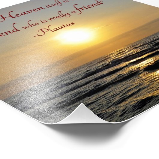 サンセットオーバー海フレンドシップ引用文スクエアフォト フォトプリント            (角)