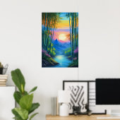 サンセットオ魅力的ーバーバンブーヘブン ポスター (ホームオフィス)