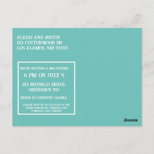 サンセットカウボーイと女性のカーボーイ25周年記念 ポストカード (裏面)